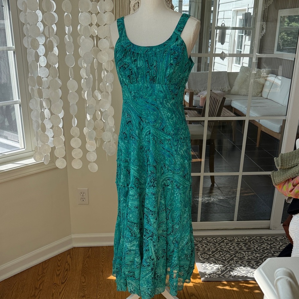 Sleeveless Teal Green Maxi Dress